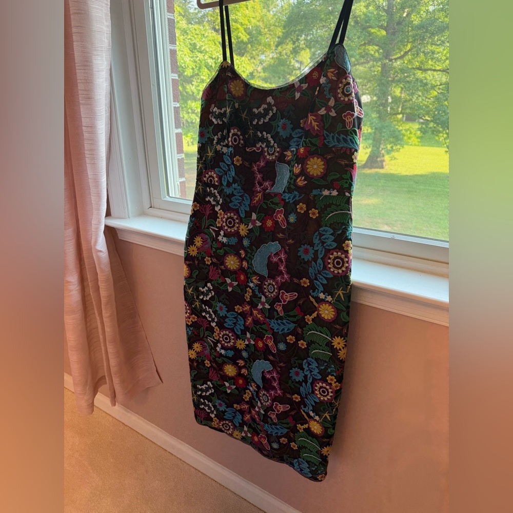 BCBGMaxAzria Multicolor Embroidered Cocktail Dress